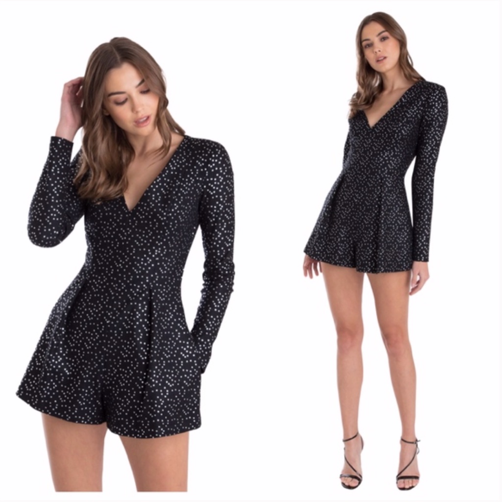 New Black Halo Long Sleeve Kressa Jumpsuit